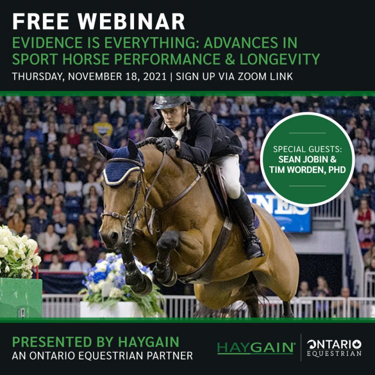 Free Webinar: Evidence is Everything in Sport Horse Evaluation, Performance & Longevity -- Nov. 18 at noon EST