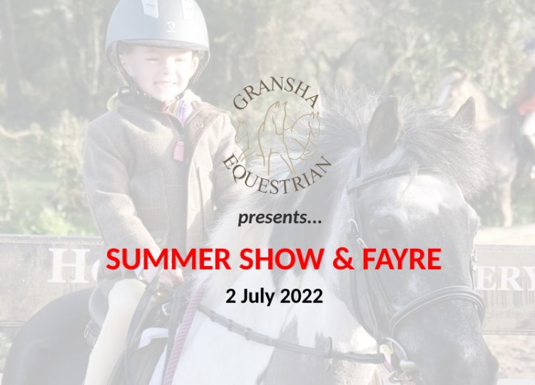 Gransha EC set to host fun filled day at GRANSHA SUMMER HORSE AND PONY SHOW AND SUMMER FAYRE