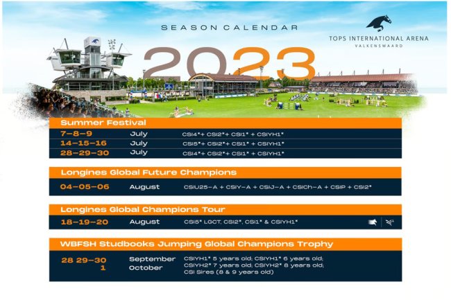 2023 Tops International Arena Season Calendar Revealed
