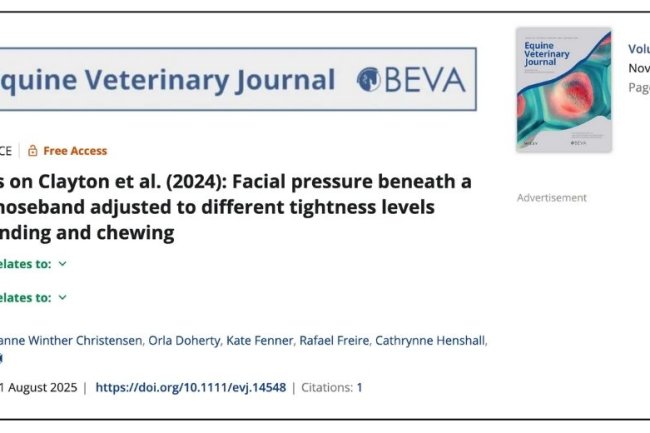 A Reply to Response to Comments on ‘Facial pressure beneath a cavesson noseband adjusted to different tightness levels during standing and chewing”