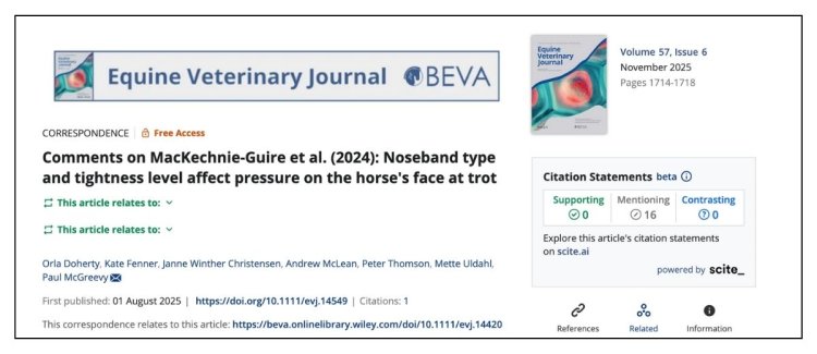 A Reply to Response to Comments on ‘Noseband type and tightness level affect pressure on the horse’s face at trot’